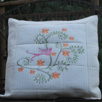 ALW076 Birds and Swirls Cushion 1