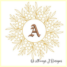 ALW377 Floral Wreath Alphabet