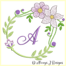 ALW380 Mauve Blooms Alphabet