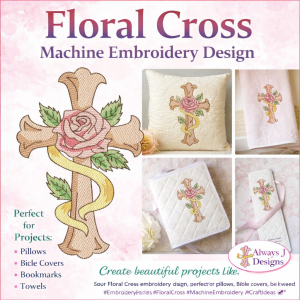 ALW592 Floral Cross