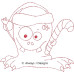 ALW653 Christmas Monster redwork