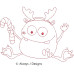 ALW653 Christmas Monster redwork