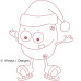 ALW653 Christmas Monster redwork