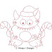 ALW653 Christmas Monster redwork