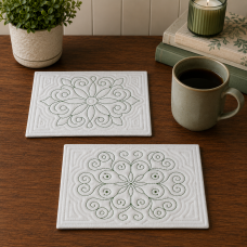 ALW826 Pair of Mandala Mug Rugs