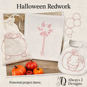 ALW875 Halloween Redwork Set ALW875 Halloween Redwork Set