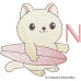 CE0049 Surfing Cat Alphabet