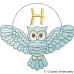 CE0076 Turquoise Owl Alphabet
