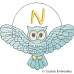 CE0076 Turquoise Owl Alphabet