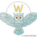 CE0076 Turquoise Owl Alphabet