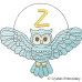 CE0076 Turquoise Owl Alphabet