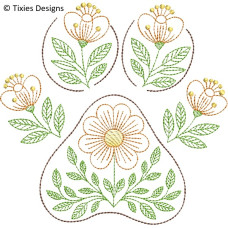 TD0073 Floral Paw Print