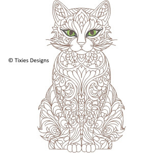 TD0096 Zentangle Cat